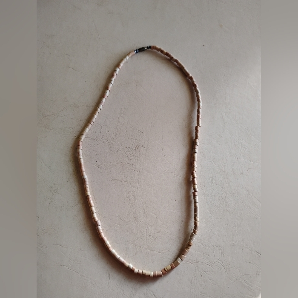 Elegant Tan Cork Cylinder Shape Beaded Necklace With Fastener